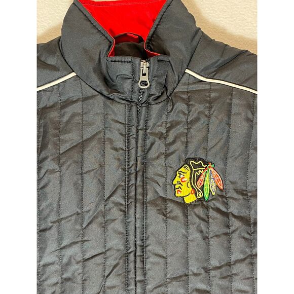 NHL GIII Sports Carl Banks Chicago Blackhawks Women's Vest Red Black EUC Small - Picture 3 of 8